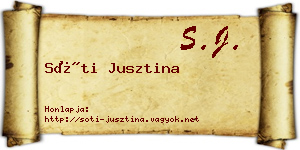 Sóti Jusztina névjegykártya